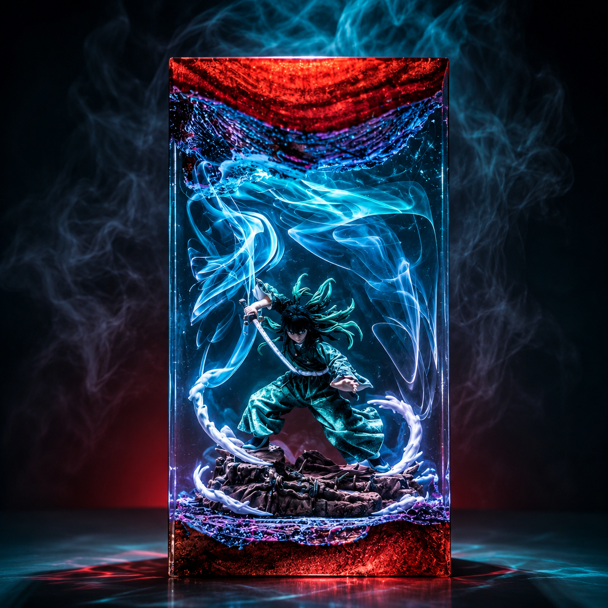 Muichiro Tokito Resin Lamp – Demon Slayer Mist Hashira Dragon Epoxy LED Anime Night Light