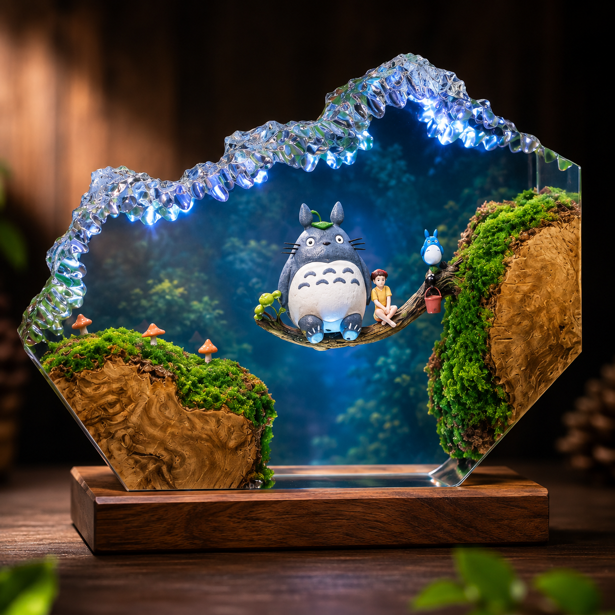 Totoro Resin Lamp – My Neighbor Totoro Forest Spirit Epoxy LED Anime Night Light & Collectible Diorama