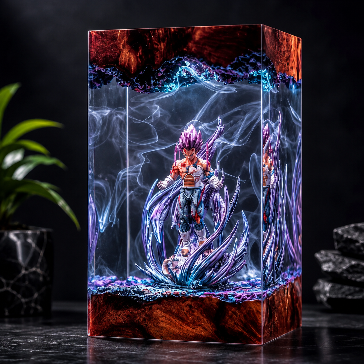 Vegeta Resin Lamp – Dragon Ball Anime Epoxy LED Night Light & Collectible Diorama