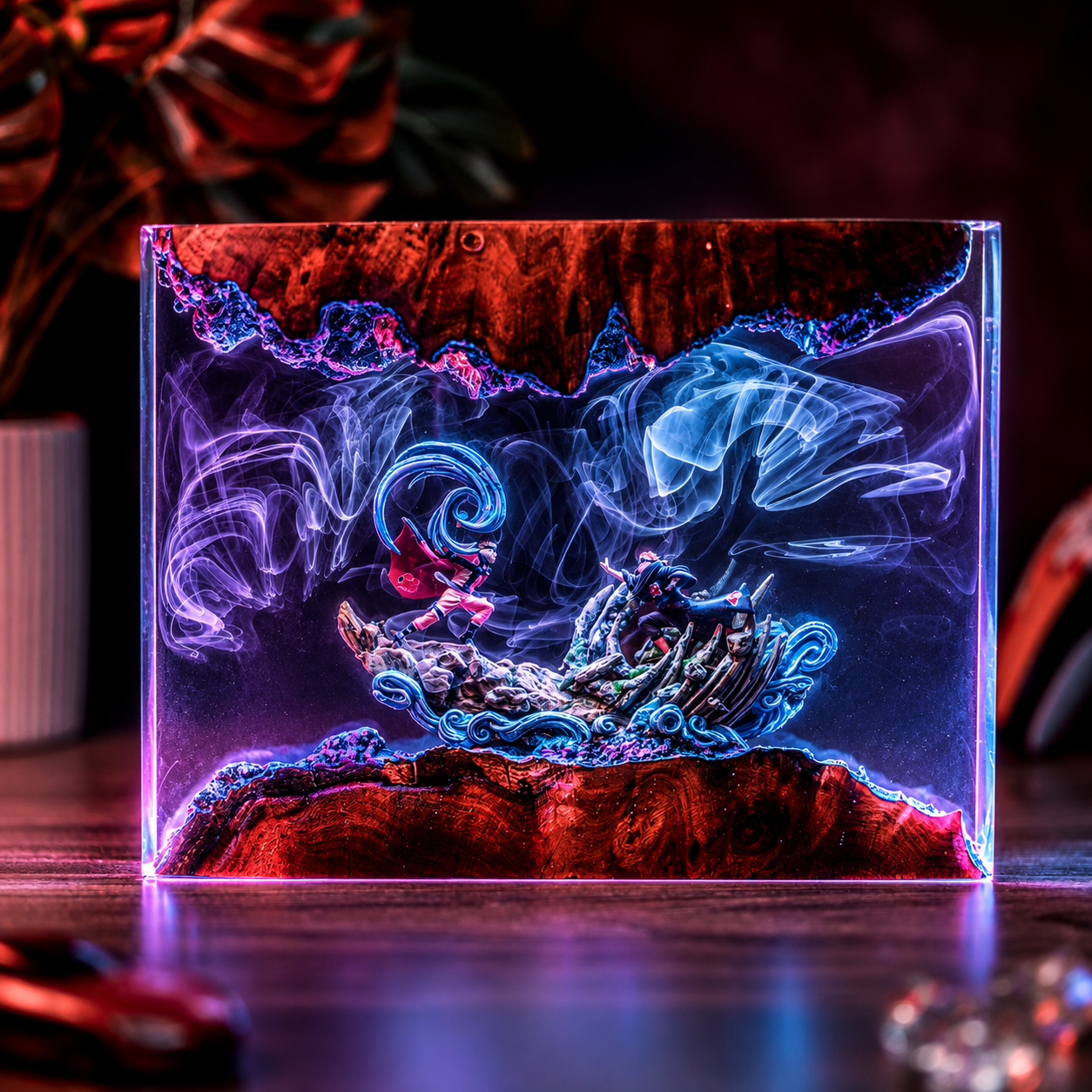 Akatsuki Battle Resin Lamp – Naruto Shippuden Water Shark Epoxy LED Anime Night Light