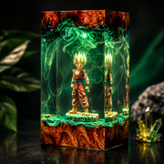 Super Saiyan Goku Resin Lamp – Dragon Ball Epoxy LED Anime Night Light & Collectible Diorama