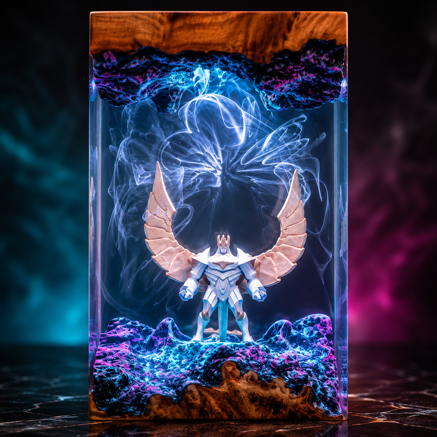 Galio Resin Lamp – League of Legends Winged Colossus Epoxy LED Gaming Night Light & Collectible Diorama