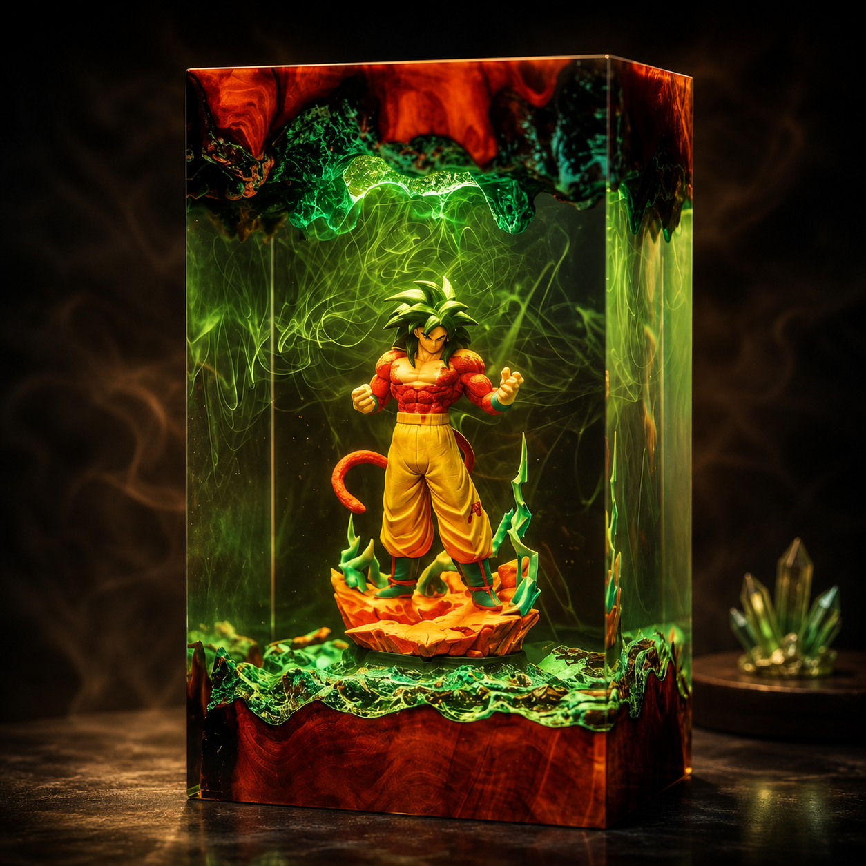 Super Saiyan 4 Goku Resin Lamp – Dragon Ball GT Epoxy LED Anime Night Light & Collectible Diorama