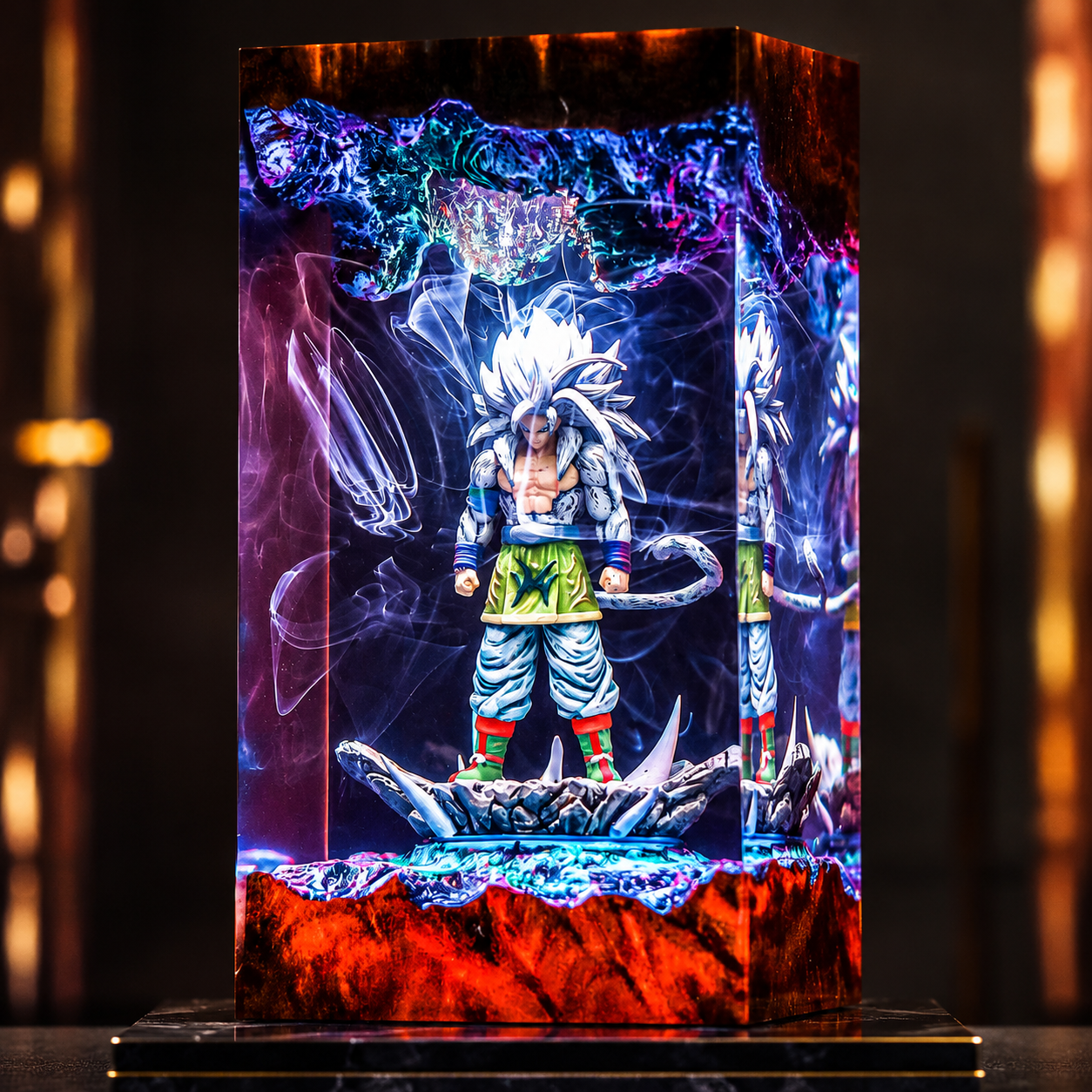 Super Saiyan 5 Goku Resin Lamp – Dragon Ball AF Epoxy LED Anime Night Light & Collectible Diorama