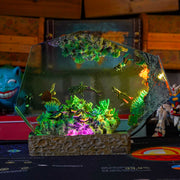 Underwater Coral Reef Epoxy Resin Lamp – Whale Shark, Sea Turtle & Diver Ocean Diorama