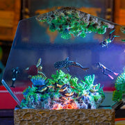 Underwater Coral Reef Epoxy Resin Lamp – Whale Shark, Sea Turtle & Diver Ocean Diorama