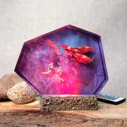 Astronaut Space Epoxy Resin Lamp – Galaxy Spaceship RGB LED Diorama Night Light
