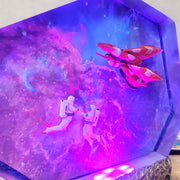 Astronaut Space Epoxy Resin Lamp – Galaxy Spaceship RGB LED Diorama Night Light