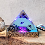 Orca & Manta Ray Ocean Epoxy Resin Lamp – Triangle Underwater LED Night Light