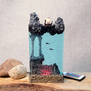 Norse Viking Ship Epoxy Resin Lamp – Underwater Ancient Ruins Ocean Diorama