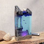 Norse Viking Ship Epoxy Resin Lamp – Underwater Ancient Ruins Ocean Diorama