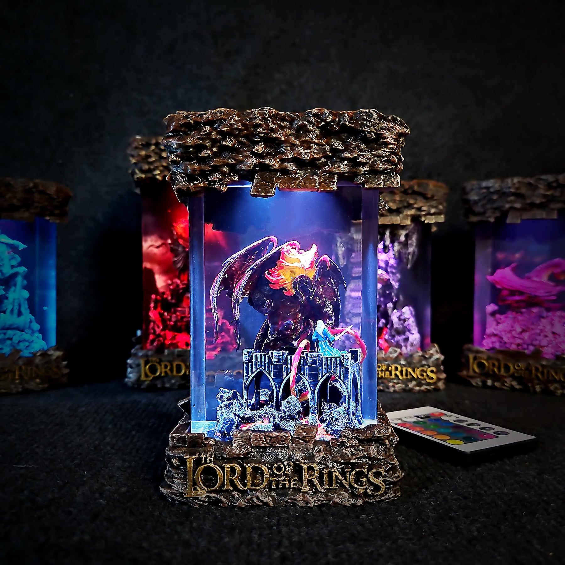 Balrog vs Gandalf Epoxy Resin Lamp – Lord of the Rings Bridge of Khazad-dûm Diorama
