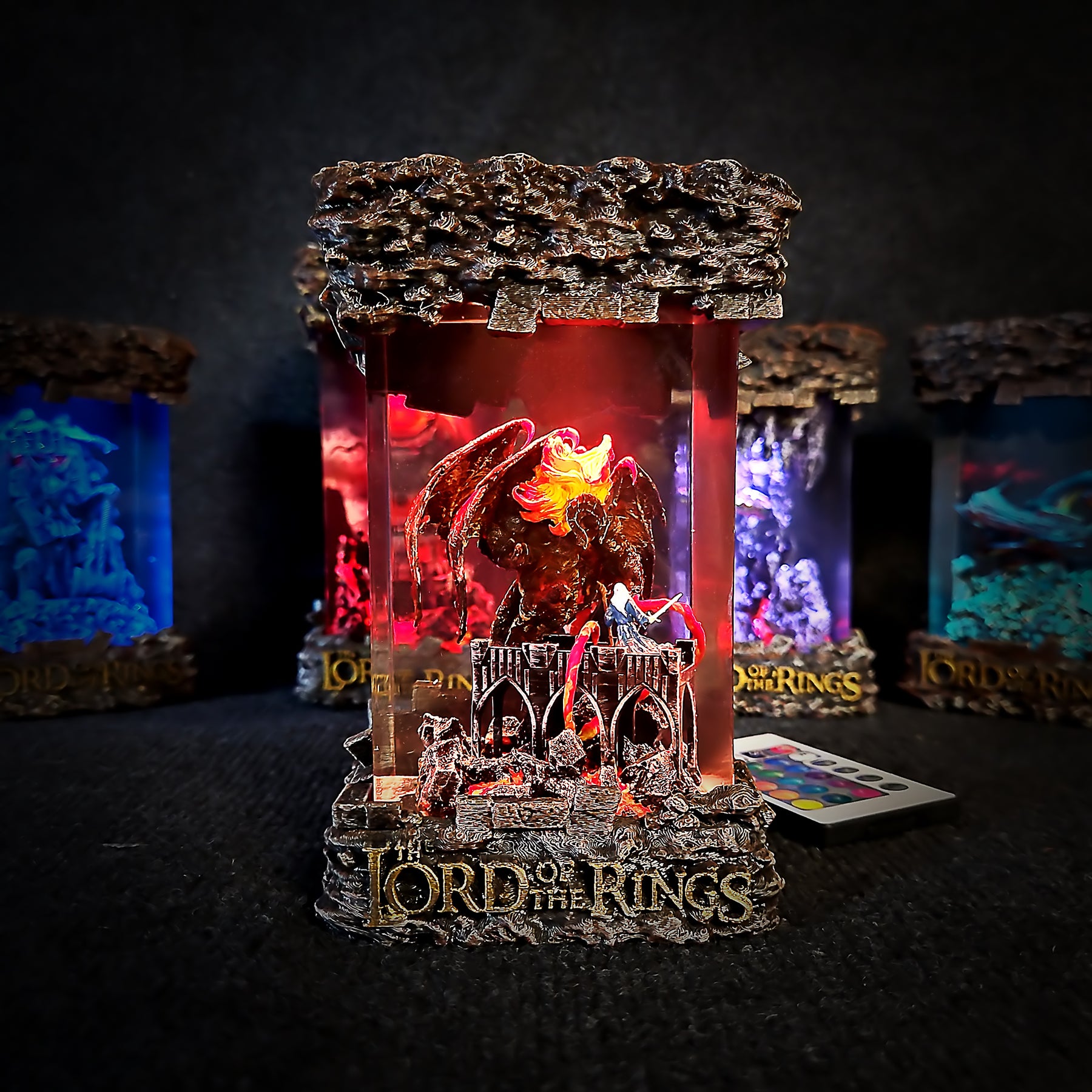 Balrog vs Gandalf Epoxy Resin Lamp – Lord of the Rings Bridge of Khazad-dûm Diorama