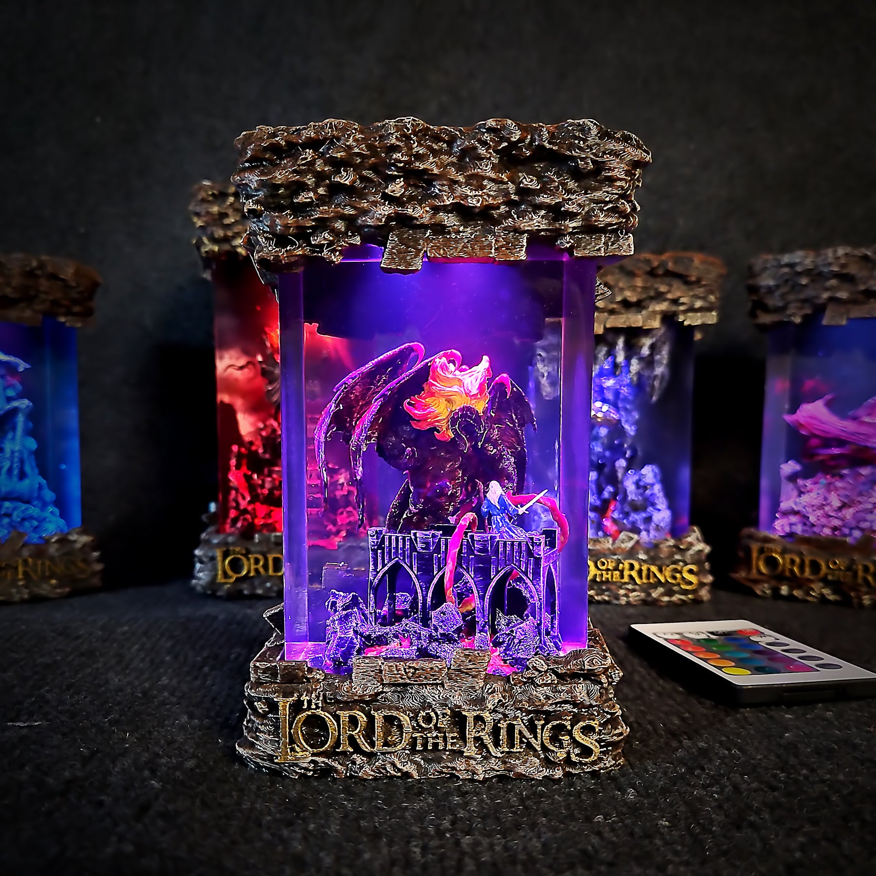 Balrog vs Gandalf Epoxy Resin Lamp – Lord of the Rings Bridge of Khazad-dûm Diorama
