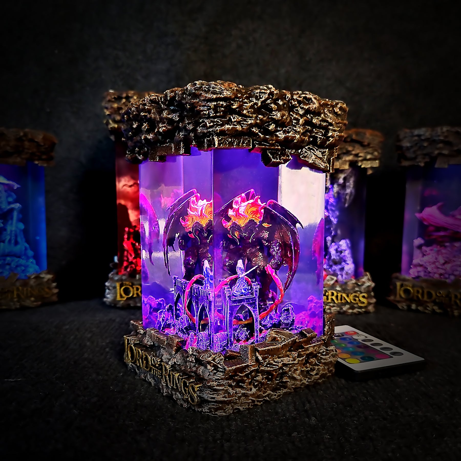 Balrog vs Gandalf Epoxy Resin Lamp – Lord of the Rings Bridge of Khazad-dûm Diorama