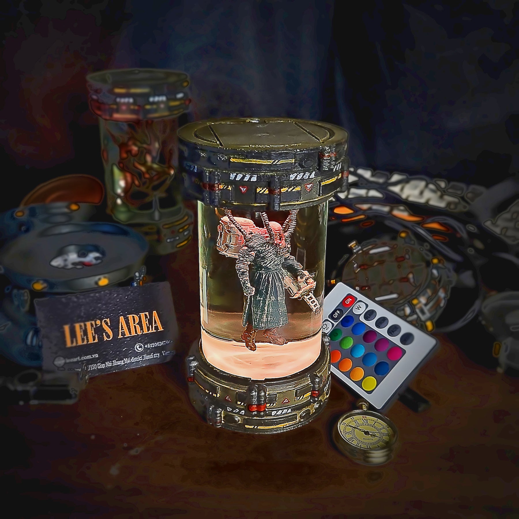 Nemesis Resident Evil Epoxy Resin Lamp – Biohazard Containment Chamber Diorama
