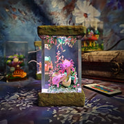 Cute Axolotl Epoxy Resin Lamp – Underwater Aquarium Diorama Night Light