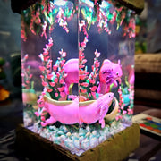 Cute Axolotl Epoxy Resin Lamp – Underwater Aquarium Diorama Night Light