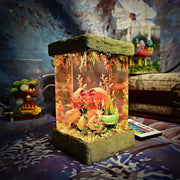 Cute Axolotl Epoxy Resin Lamp – Underwater Aquarium Diorama Night Light