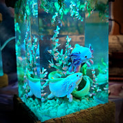 Cute Axolotl Epoxy Resin Lamp – Underwater Aquarium Diorama Night Light