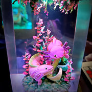 Cute Axolotl Epoxy Resin Lamp – Underwater Aquarium Diorama Night Light