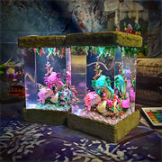 Cute Axolotl Epoxy Resin Lamp – Underwater Aquarium Diorama Night Light
