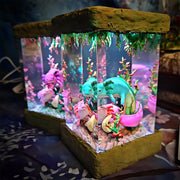 Cute Axolotl Epoxy Resin Lamp – Underwater Aquarium Diorama Night Light