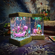 Cute Axolotl Epoxy Resin Lamp – Underwater Aquarium Diorama Night Light