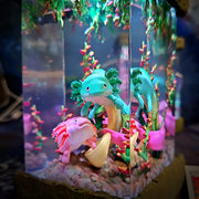 Cute Axolotl Resin Lamp – Kawaii Aquatic Salamander Terrarium Night Light