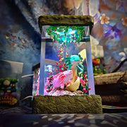 Cute Axolotl Resin Lamp – Kawaii Aquatic Salamander Terrarium Night Light