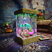 Cute Axolotl Resin Lamp – Kawaii Aquatic Salamander Terrarium Night Light