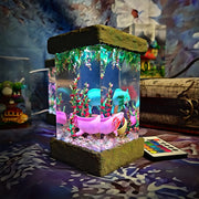 Cute Axolotl Resin Lamp – Kawaii Aquatic Salamander Terrarium Night Light