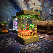 Cute Axolotl Resin Lamp – Kawaii Aquatic Salamander Terrarium Night Light