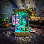 Cute Axolotl Resin Lamp – Kawaii Aquatic Salamander Terrarium Night Light