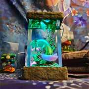Cute Axolotl Resin Lamp – Kawaii Aquatic Salamander Terrarium Night Light
