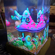 Magical Mushroom Cottage Resin Lamp – Fairy Forest Fantasy Night Light