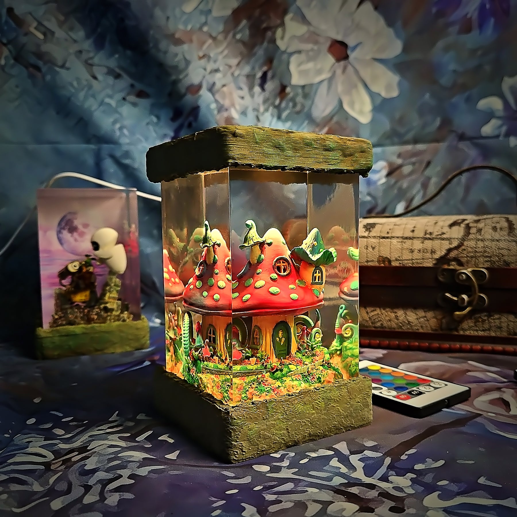 Magical Mushroom Cottage Resin Lamp – Fairy Forest Fantasy Night Light