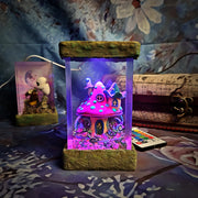 Magical Mushroom Cottage Resin Lamp – Fairy Forest Fantasy Night Light