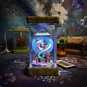 Spirited Away Haku & Chihiro Epoxy Resin Lamp – Studio Ghibli Dragon Diorama Light