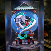 Spirited Away Haku & Chihiro Epoxy Resin Lamp – Studio Ghibli Dragon Diorama Light