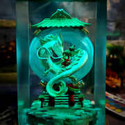 Spirited Away Haku & Chihiro Epoxy Resin Lamp – Studio Ghibli Dragon Diorama Light