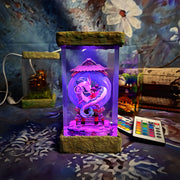 Spirited Away Haku & Chihiro Epoxy Resin Lamp – Studio Ghibli Dragon Diorama Light