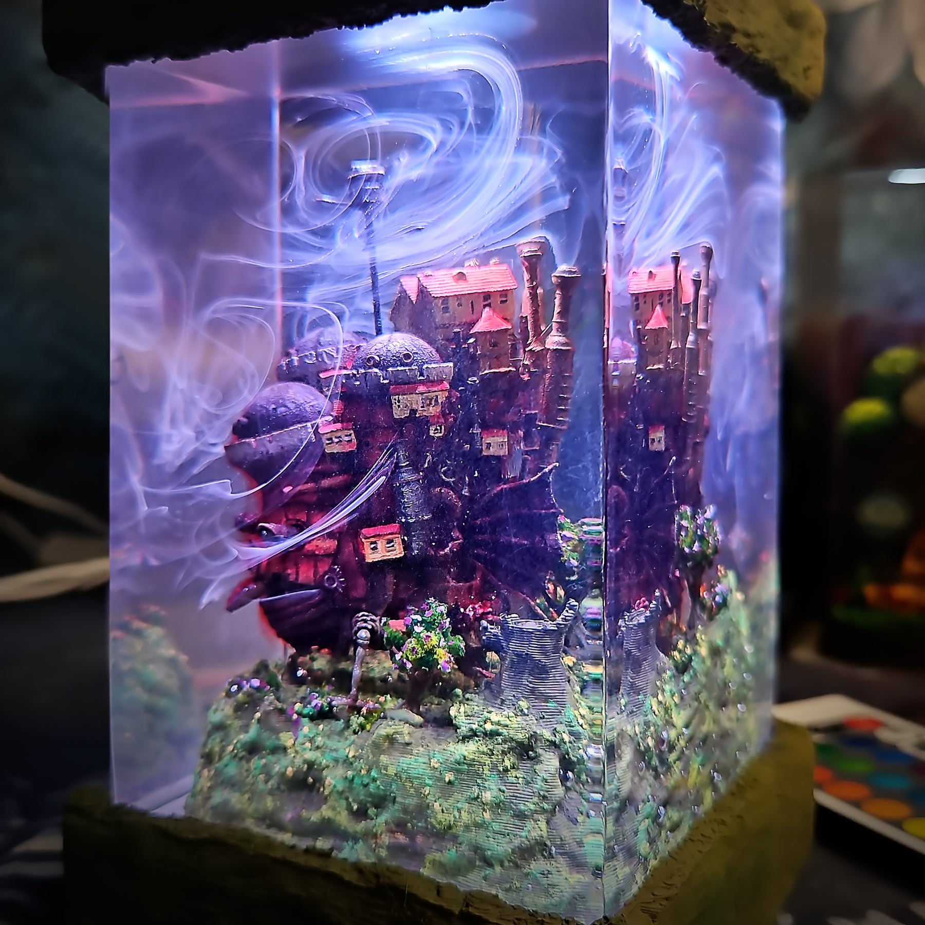 Howl’s Moving Castle Epoxy Resin Lamp – Studio Ghibli Fantasy LED Diorama Light