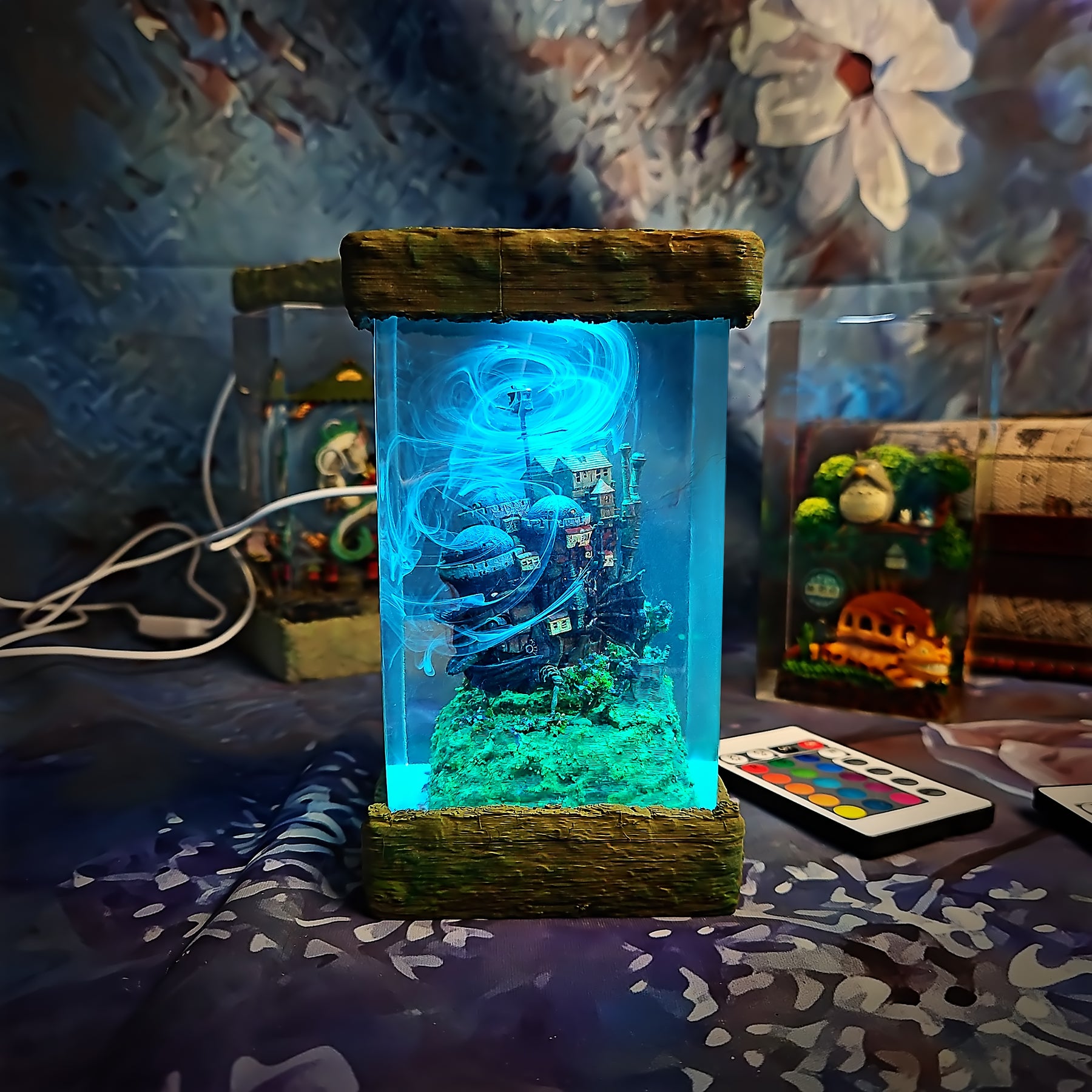 Howl’s Moving Castle Epoxy Resin Lamp – Studio Ghibli Fantasy LED Diorama Light