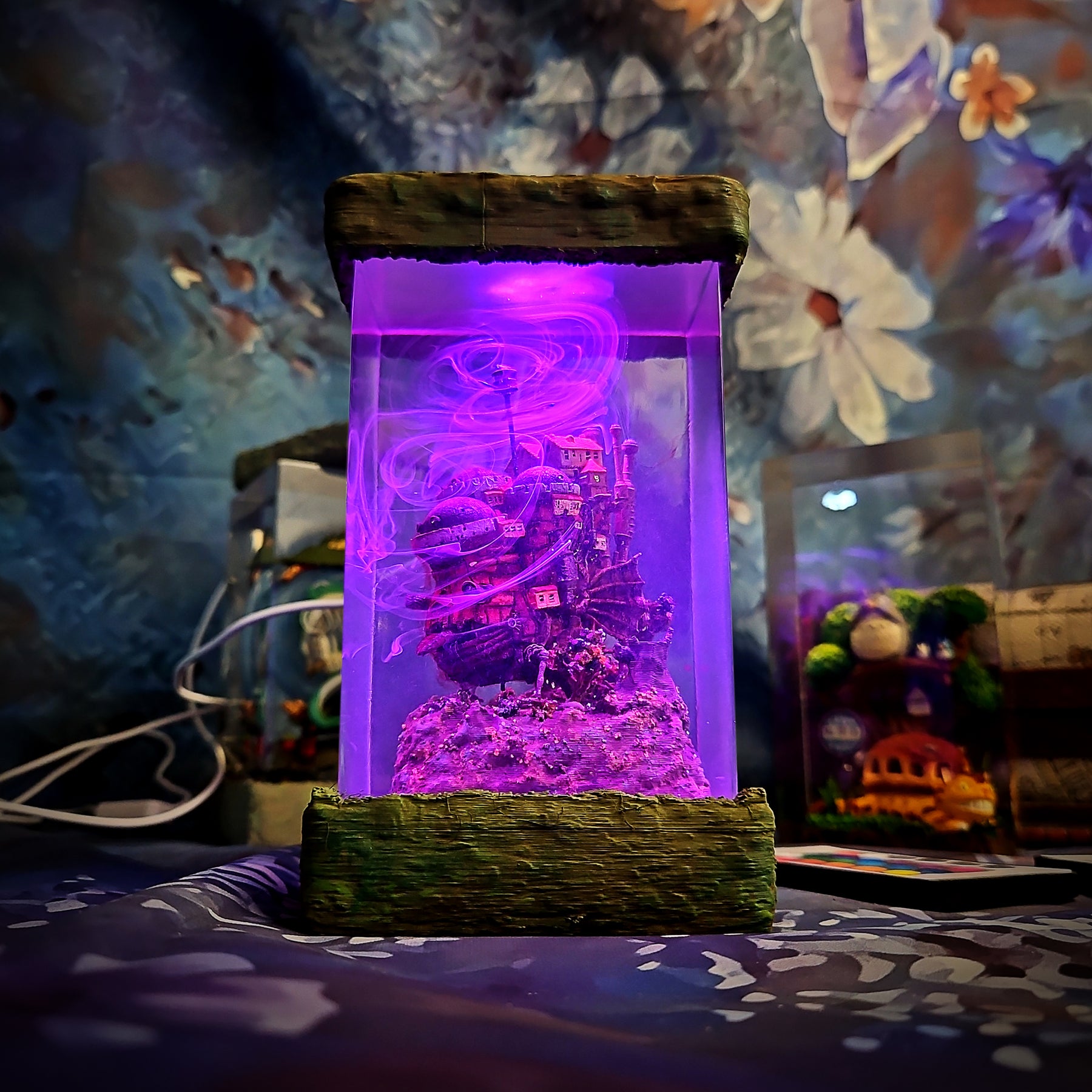 Howl’s Moving Castle Epoxy Resin Lamp – Studio Ghibli Fantasy LED Diorama Light