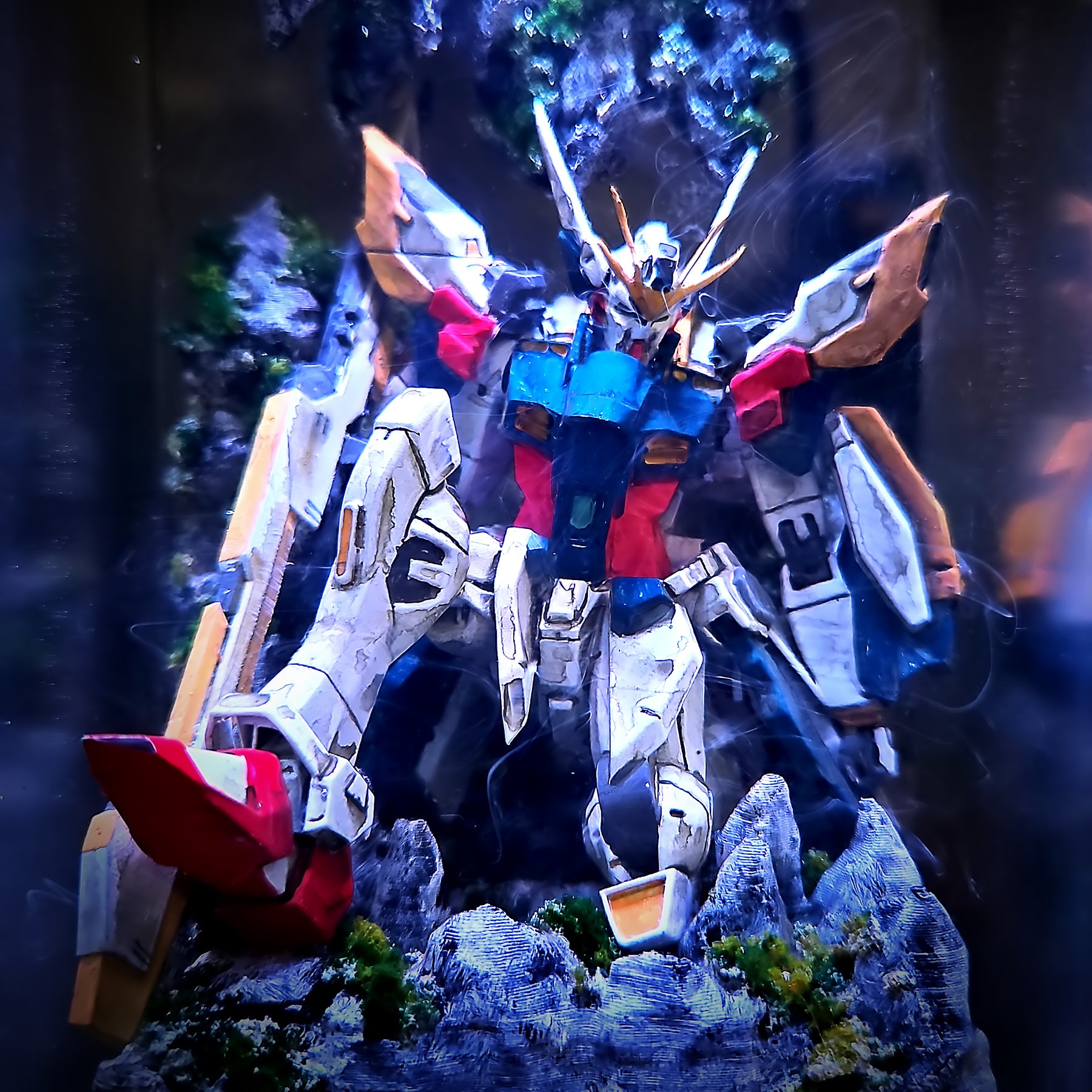 Gundam Epoxy Resin Lamp – Mobile Suit Mecha Anime Diorama Night Light