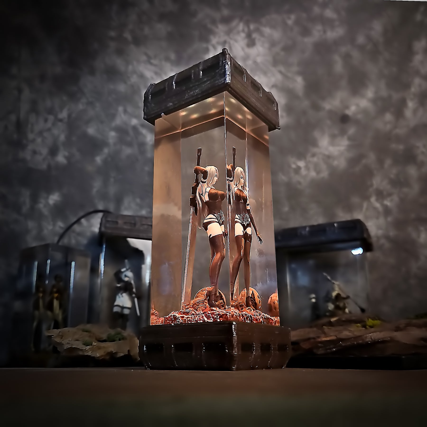 NieR Automata A2 Epoxy Resin Lamp – YoRHa Android Warrior Diorama Light