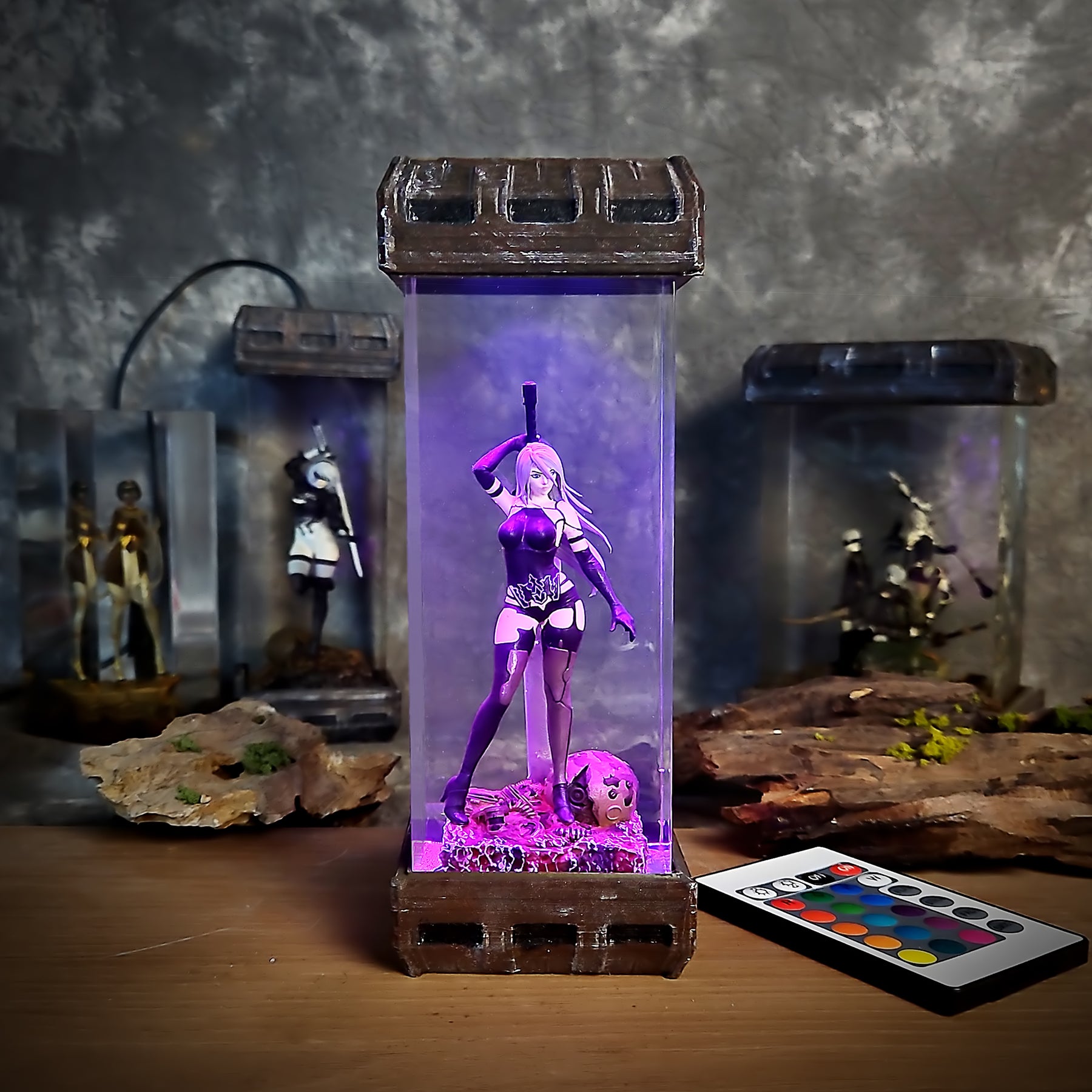NieR Automata A2 Epoxy Resin Lamp – YoRHa Android Warrior Diorama Light
