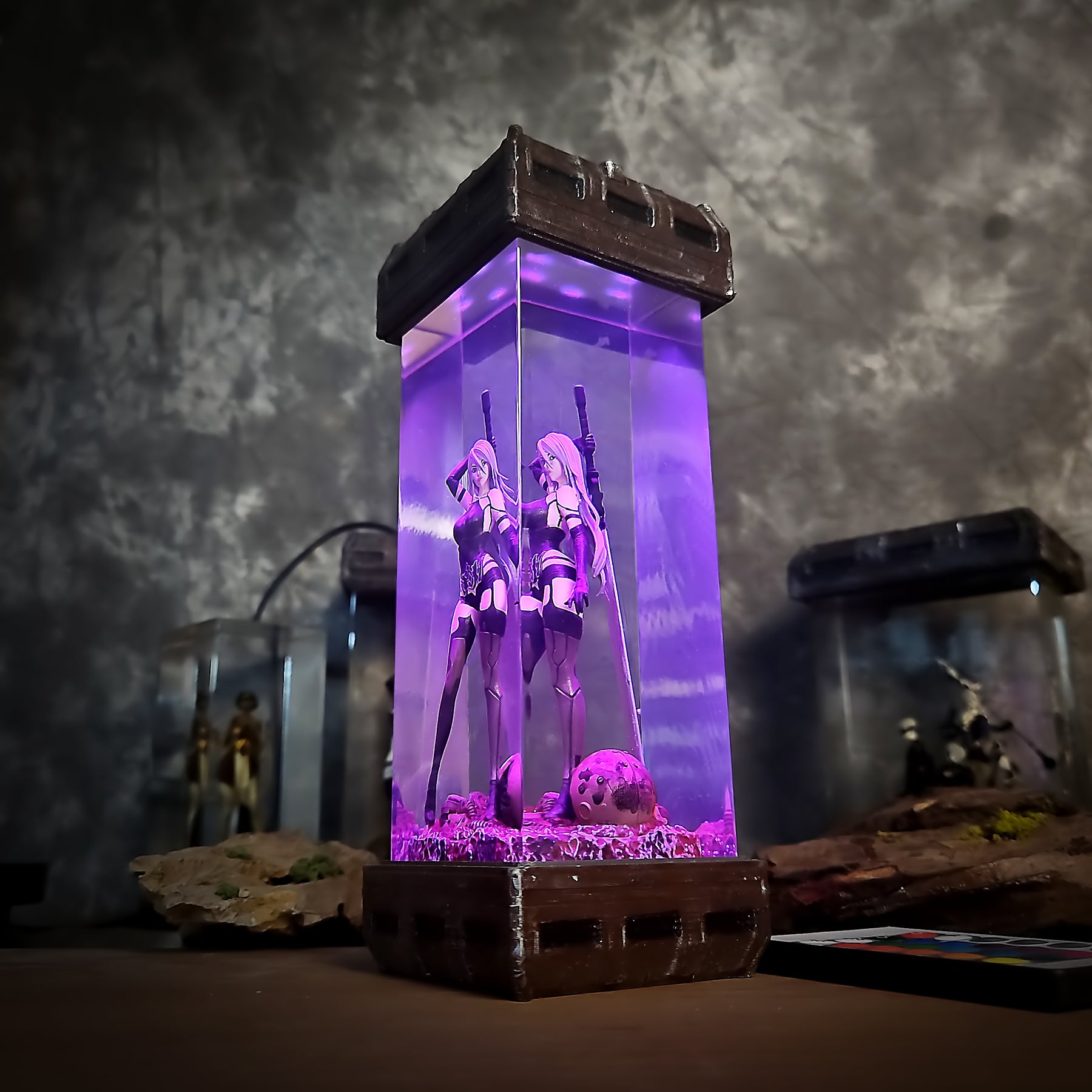 NieR Automata A2 Epoxy Resin Lamp – YoRHa Android Warrior Diorama Light