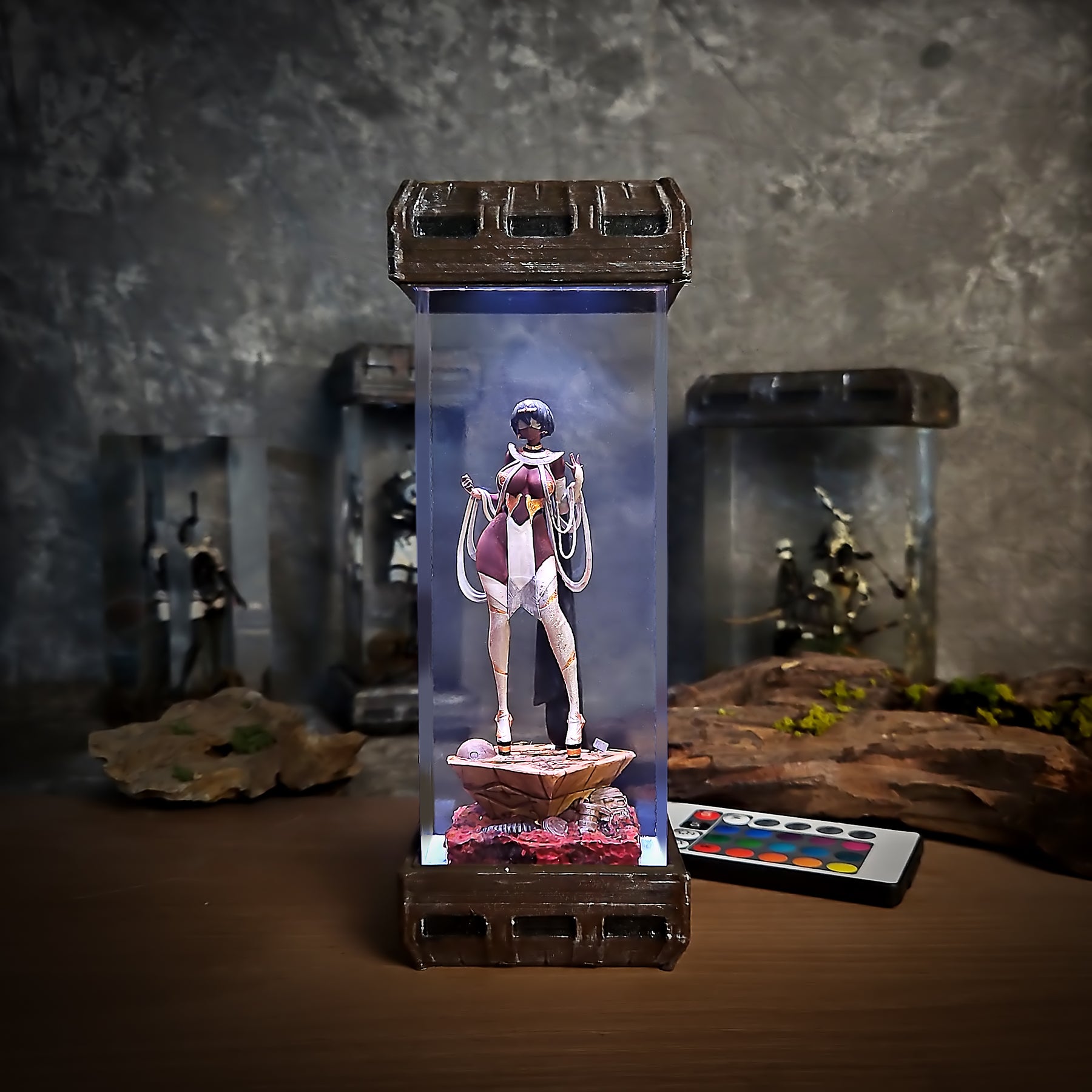 P2 NieR:Automata Epoxy Resin Lamp – YoRHa Android RGB LED Diorama Light